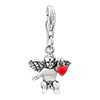 Angel With Wings And Heart Classic Sterling Silver Link Charms Clasp