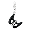 925 Sterling Silver Black Mask Shape Lobster Clasp Charm For Bracelet