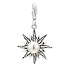 925 Sterling Silver Sunflower Clear White Pearl Lobster Clasp Charm For Br...