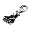 925 Sterling Silver Black Skate Shoe Lobster Clasp Charm For Bracelet