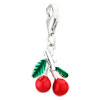 925 Sterling Silver Red Cherry Lobster Clasp Charm For Bracelet