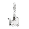925 Sterling Silver Baby Carriage Lobster Clasp Charm For Bracelet
