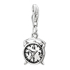 925 Sterling Silver Cute Alarm Clock Lobster Clasp Charm For Bracelet