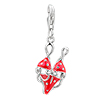 925 Sterling Silver Red Bikin Lobster Clasp Charm For Bracelet