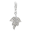 April Birthstone Leaf Sterling Silver Link Charms Clasp