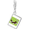925 Sterling Silver Basset  Hound Dog  Brown Photo Rectangle Frame  ... 