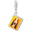 925 Sterling Silver Basset  Hound Dog  Photo Rectangle Frame Link  ... 