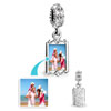 April Birthstone Clear Crystal Round Dangle Custom Frame
