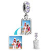 June Birthstone Pale Purple Crystal Round Dangle Custom Frame