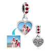 Light Red Crystal Dangle Heart  Photo Custom  Love Link Frame Beads  ... 