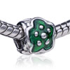 Green Flower European Beads