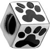 Puma Footprint Silver Plated European Beads