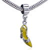 Yellow Enamel  Rhinestone  Shoe Dangle European  Beads 