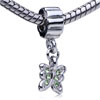 August Peridot Color Birthstone Butterfly Dangle European Beads