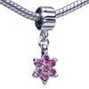 October Birthstone Flower Dangle European Beads