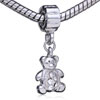  Rhinestone  Teddy Bear Dangle European  Beads 