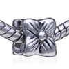 Cube Shaped Rounded Corner Silver Plated European Beads