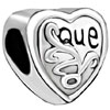  Heart  Shaped Paisley Silver Plated European Beads