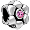 Daisy Flower Purple Rhinestone Silver Plated Crystal European Beads