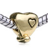 Simplicity Of Classic  Heart  Gold Plated European Beads
