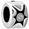 Crystal Sun Snap Silver Plated European Beads