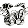 Cute Cat Face Silver Plated European  Beads 