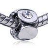 Decorative Rhinestone Cross Silver Plated Crystal European Beads