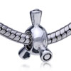 Round Shaped Unique  Triangle  Silver Plated European Beads