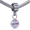 Round Violet Dangle European Beads