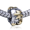 Round Shaped Abstract Golden Two Tone Plated European Beads