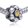 Orange  Rhinestone  Flower Silver Plated Crystal European  Beads   ... 