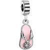 Light Pink Enamel Dangle Sandal All Brand Beads Charms Bracelets