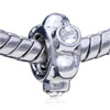 Gear Wheel Silver Plated Crystal European Beads