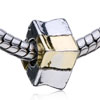 And Square Two Tone Plated European Beads