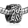Round Swirls Silver Plated European Beads