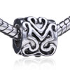 Round With Heart Style Pandora Love Silver Plated Beads