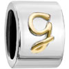 Cylindrical Shaped Letter G Two Tone Plated Beads Charms Bracelets