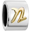 Round Letter N Two Tone Plated European Beads