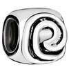 Spiral Swirl Decorated Silver Plated European Beads