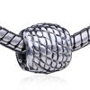 Honeycomb Textured Round Silver Plated European Beads