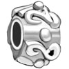 Round Swirls And Dotted Silver Plated European Beads