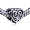  Heart  Facial Expression Silver Plated European Beads