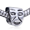Laughing Grandpa Silver Plated European Beads