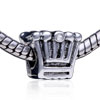 Cube  Rhinestone  Crown Silver Plated Crystal European  Beads 