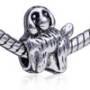 Long Hair Dog Silver Plated European Beads
