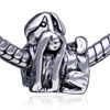  Antique  Finished Wool Dog Silver Plated European Beads