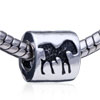Round Random Embedded Animal Silver Plated European  Beads 