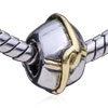 Round Shaped United Symbol Two Tone Plated European Beads