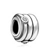 Circle Wrapped Rhinestone Silver Plated Crystal European Beads