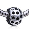 Round Shaped Crust Silver Plated European Beads
